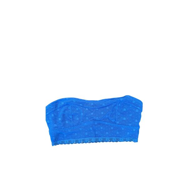 Gilly Hicks Cobolt Blue Bandeau Lace‎ Flower Top Size M - Picture 1 of 4